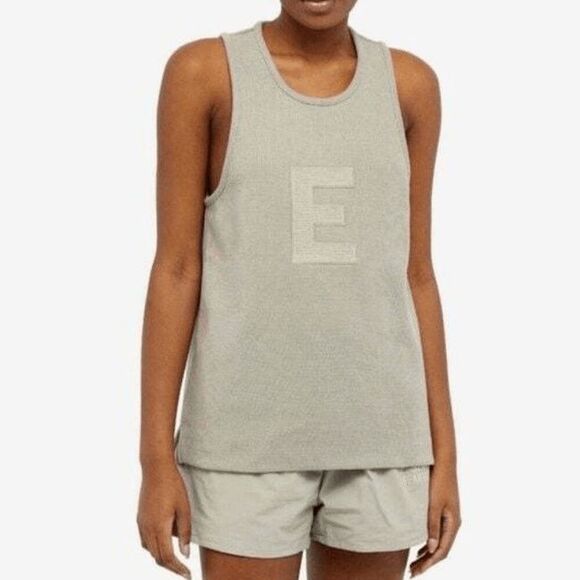 Fear of God Tops - Fear of God ESSENTIALS Waffle Tank top Seal Green Small NWT